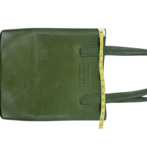 Hunter Tote Shoulder Bag Womens Rubber Green Open Style Double Top Handle Garden - Picture 12 of 13